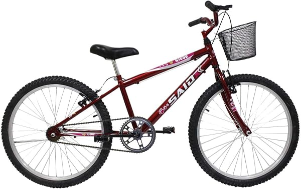 Bicicleta Aro 24 Feminina Mono Sem Marcha Com Cesta Saidx (Vermelho)