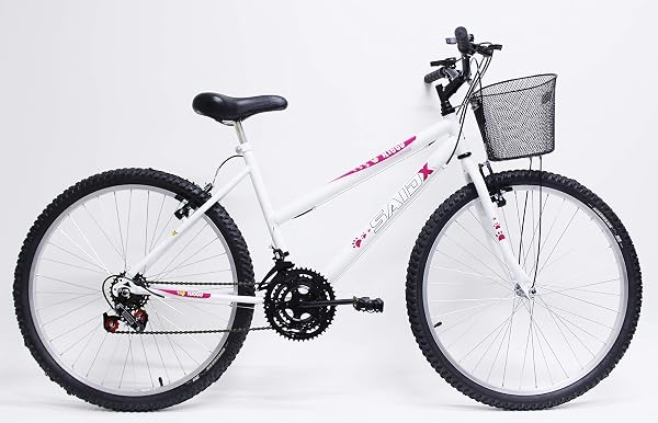 Bicicleta Aro 26 Feminina de Passeio 18 Marchas Saidx Branca