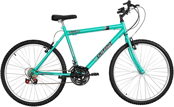 Bicicleta de Passeio Ultra Bikes Esporte Aro 26 Reforçada Freio V-Brake 18 Marchas Verde Kw