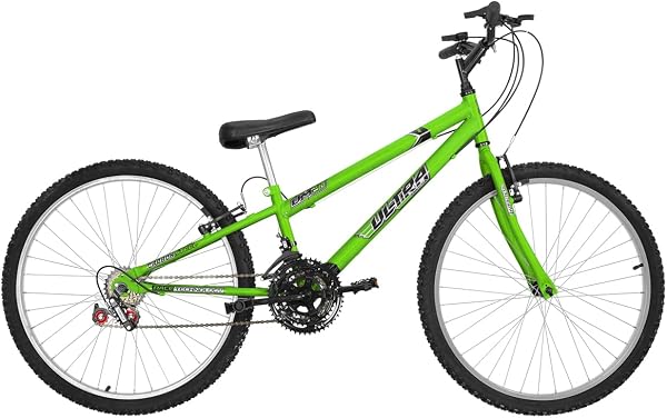 Bicicleta de Passeio Ultra Bikes Esporte Rebaixada Aro 26 Reforçada Freio V-Brake 18 Marchas Verde Kw