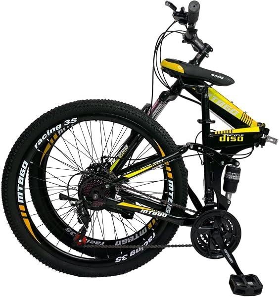 Bicicleta Dobrável Mountain Bike Aro 26 Suspensão Dupla Freio a Disco 21 Marchas