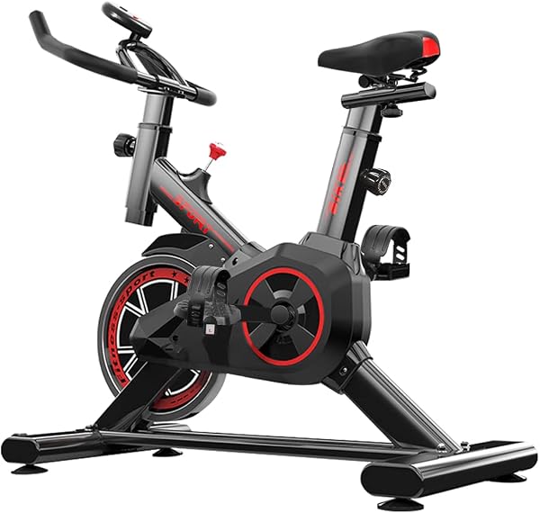 Bicicleta Ergométrica Silenciosa Vertical MAX, Preto e Vermelho