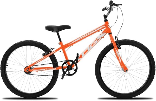 Bicicleta Infantil Aro 24 KOG Masculina Com Freio V-Brake, Laranja e Branco