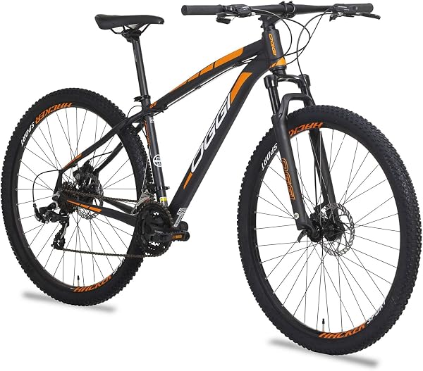 BICICLETA OGGI HACKER SPORT ARO 29 PRETO E LARANJA 2018