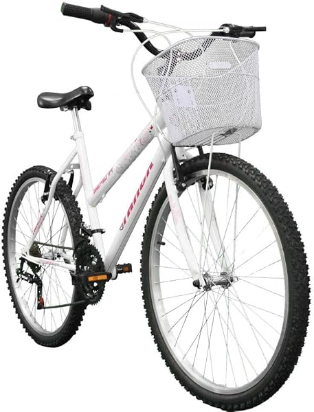 Bicicleta Track Bikes Serena Aro 26 21 Marchas Branca com Cesta