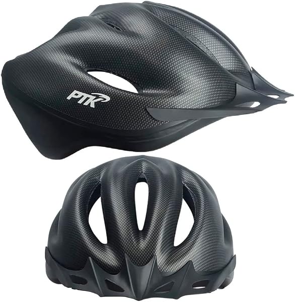 Capacete Ciclismo PTK Podium Carbono Fosco com Regulador, Ajustável e Resistente