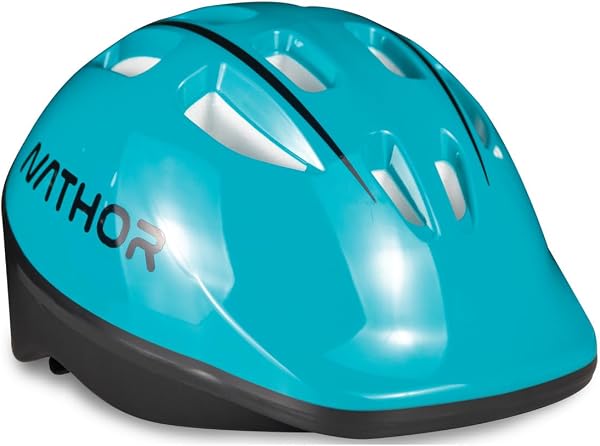 Capacete Infantil Azul Turquesa com 10 Entradas de Ventilação e Regulagem, Nathor