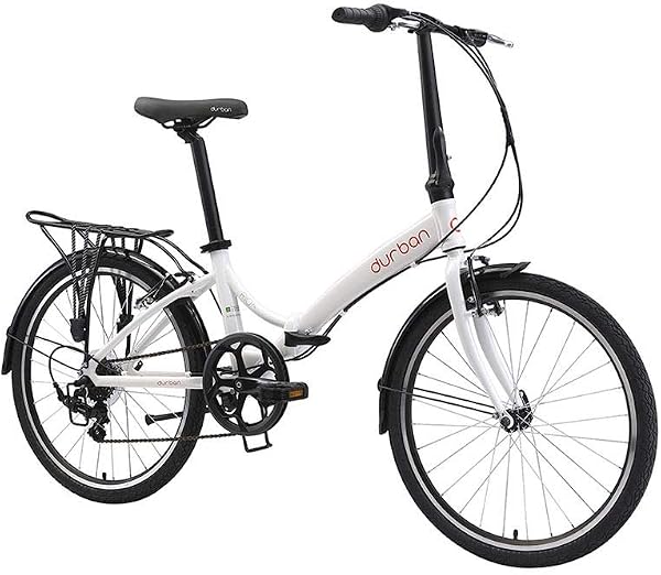 Durban Bicicleta Urbana Dobrável Rio XL com 6 Marchas, Aro 24, Branca