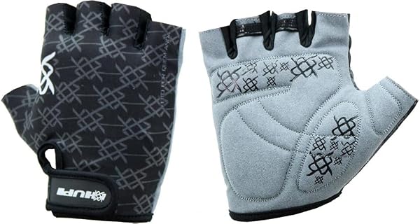 Luva Ciclismo Hupi Eco Dedo Curto Logo Black, Preto, Tamanho G