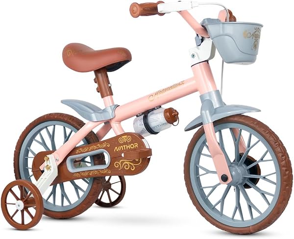 Nathor Bicicleta Infantil Aro 12 PU Antonella Baby Rosa com Rodinhas