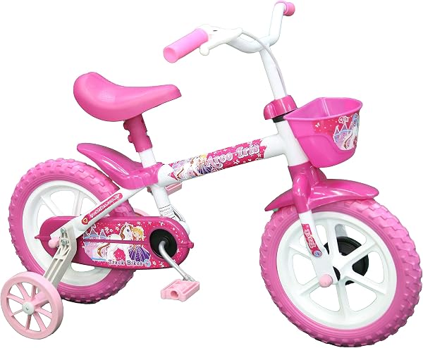 Track Bikes Bicicleta Infantil Aro 12 Arco Iris com Cestinha e Rodinhas