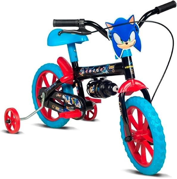 Verden Bicicleta Infantil Sonic Aro 12 com Rodinhas e Garrafinha